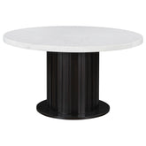 Sherry Round 54-inch Marble Top Dining Table Rustic Espresso